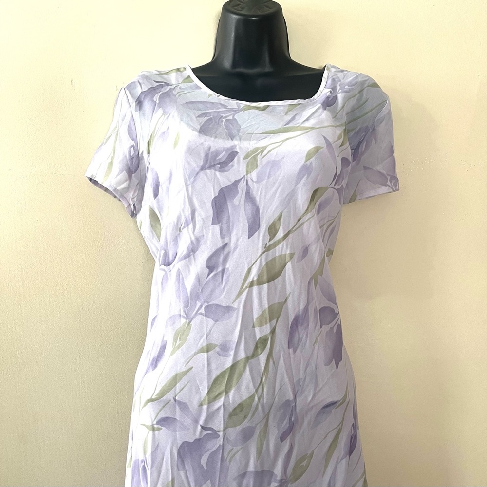 vtg y2k 90s Express dress 9/10 lavender floral coquette feminine fairy modest
